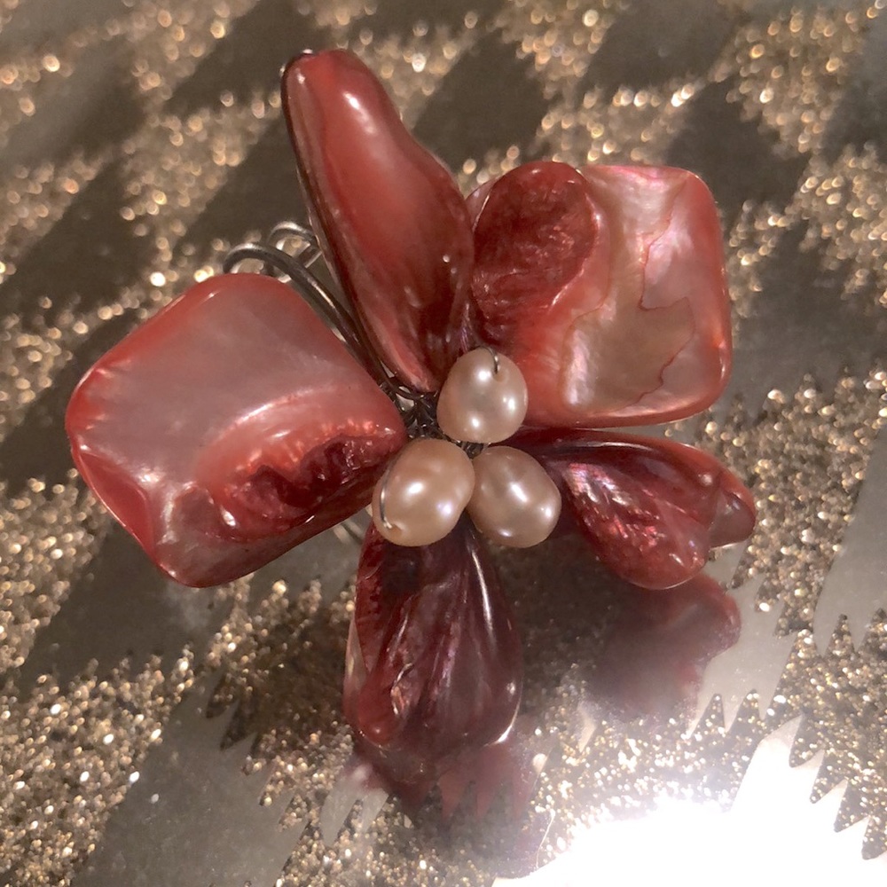 Pier 1 Floral Stone Ring NEVER WORN!